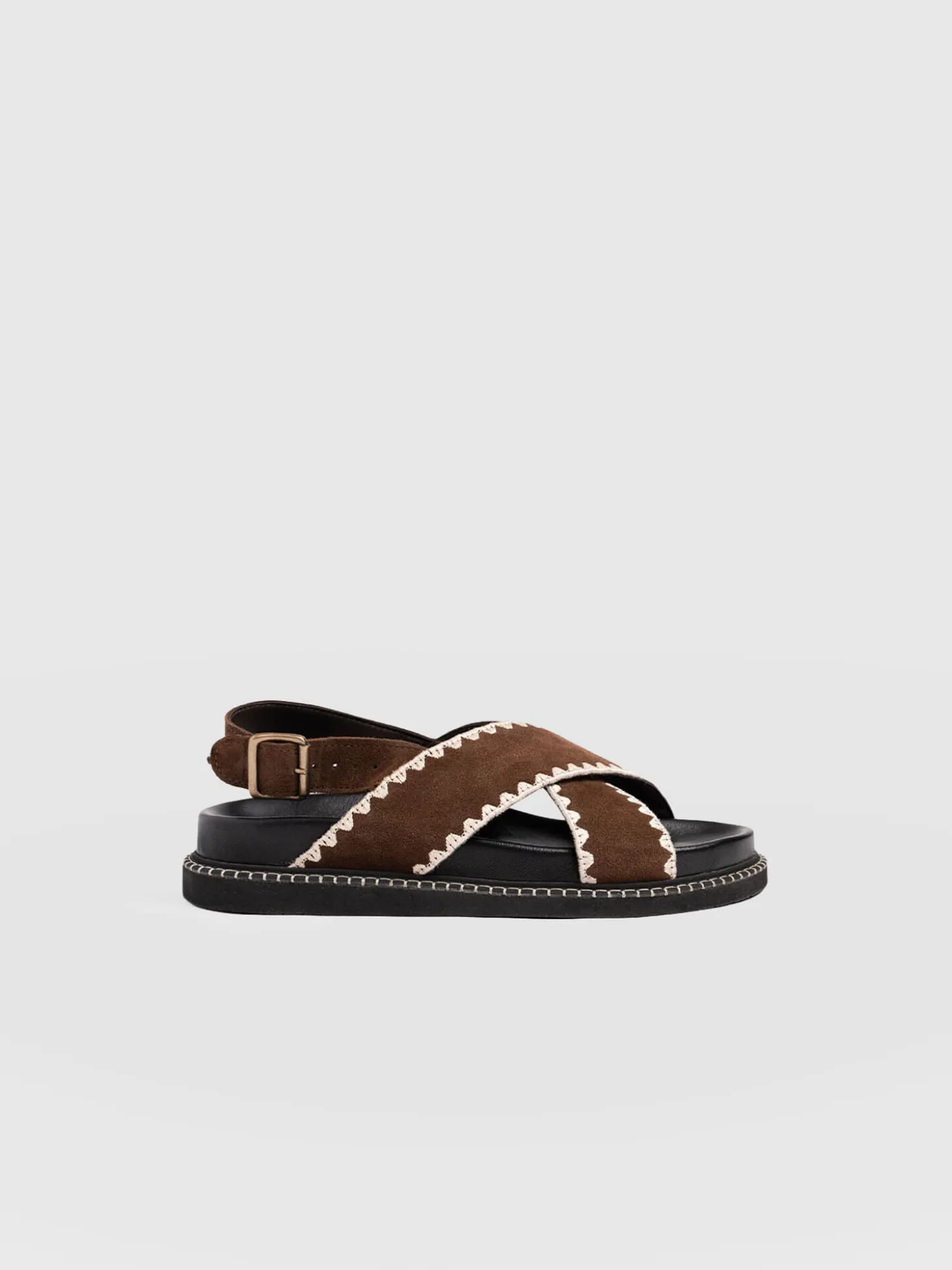Bonnie Cross Over Sandals - Chocolate Suede