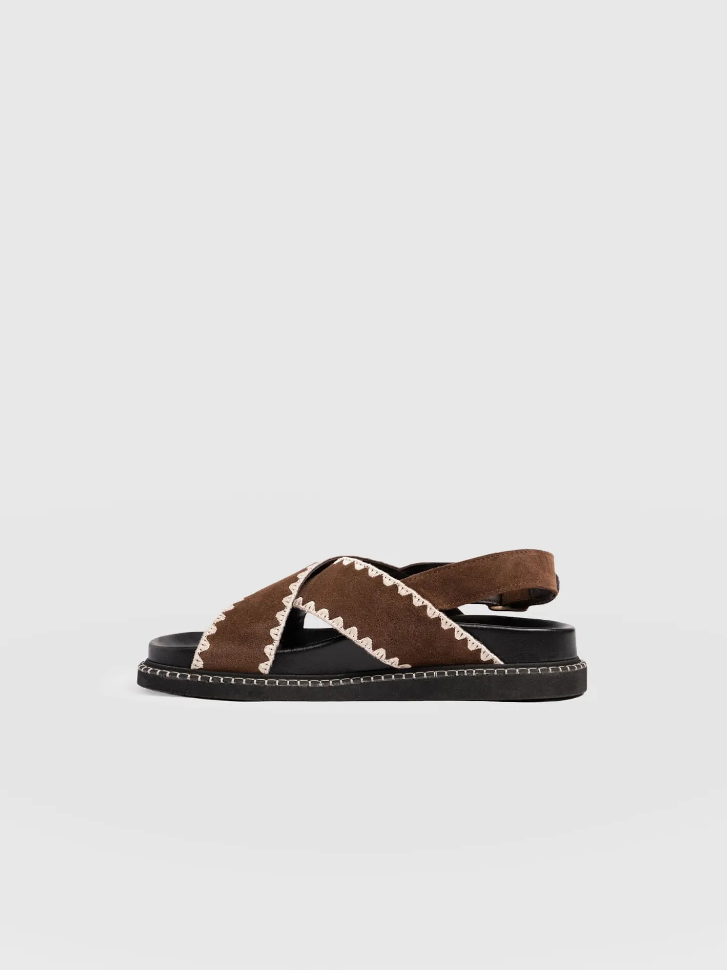 Bonnie Cross Over Sandals - Chocolate Suede