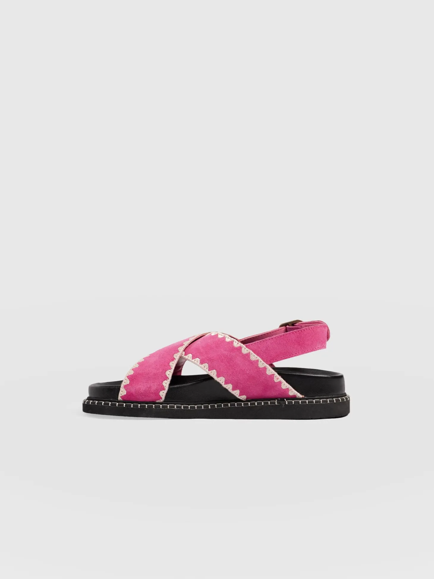 Bonnie Cross Over Sandals - Pink Suede