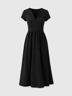 Bonnie V Neck Dress - Black