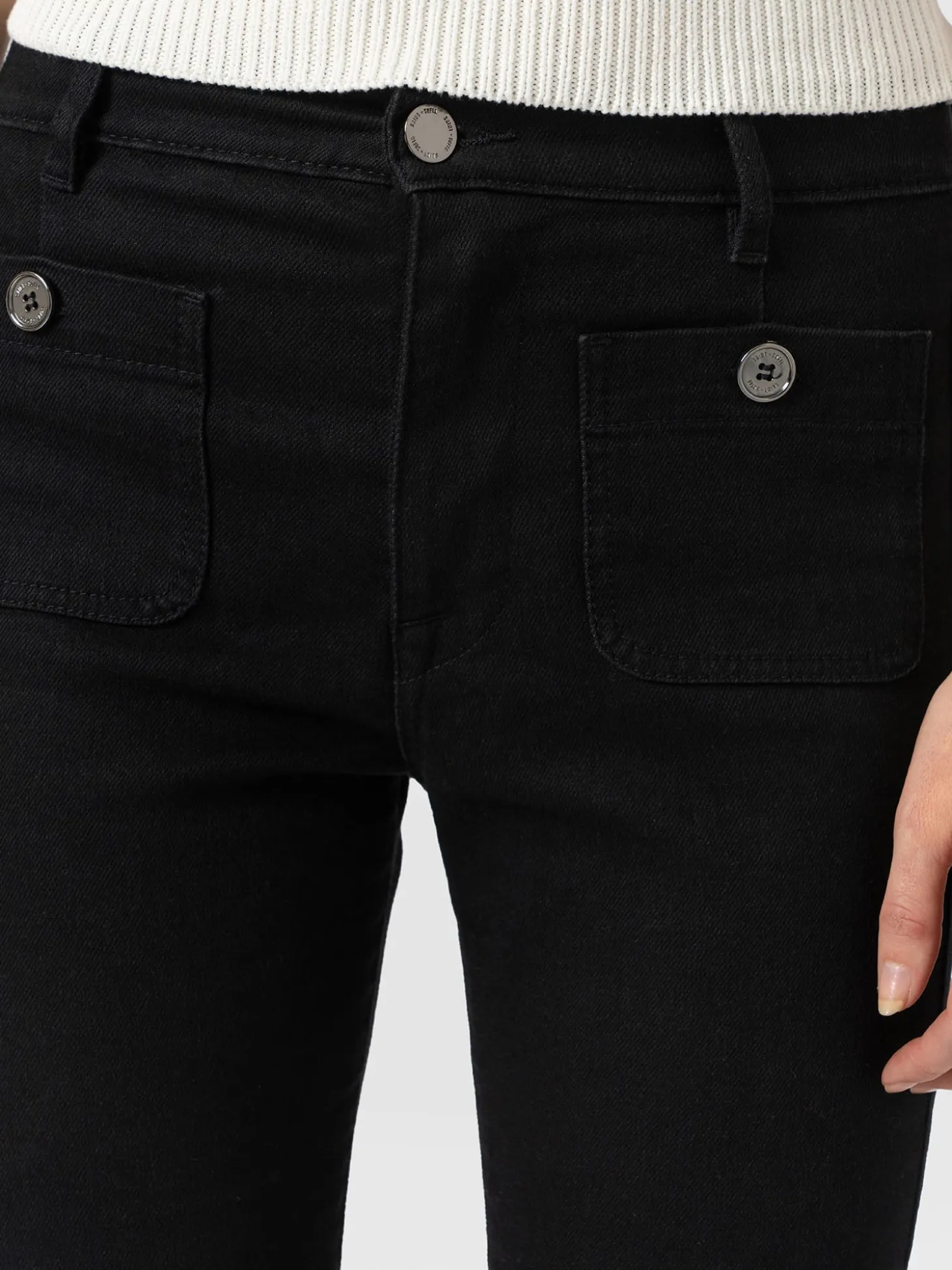 Bowie Stretch Flare Jeans - Black