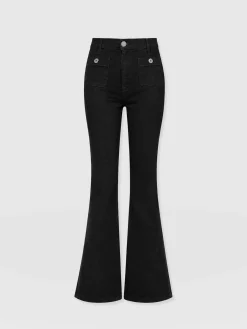Bowie Stretch Flare Jeans - Black