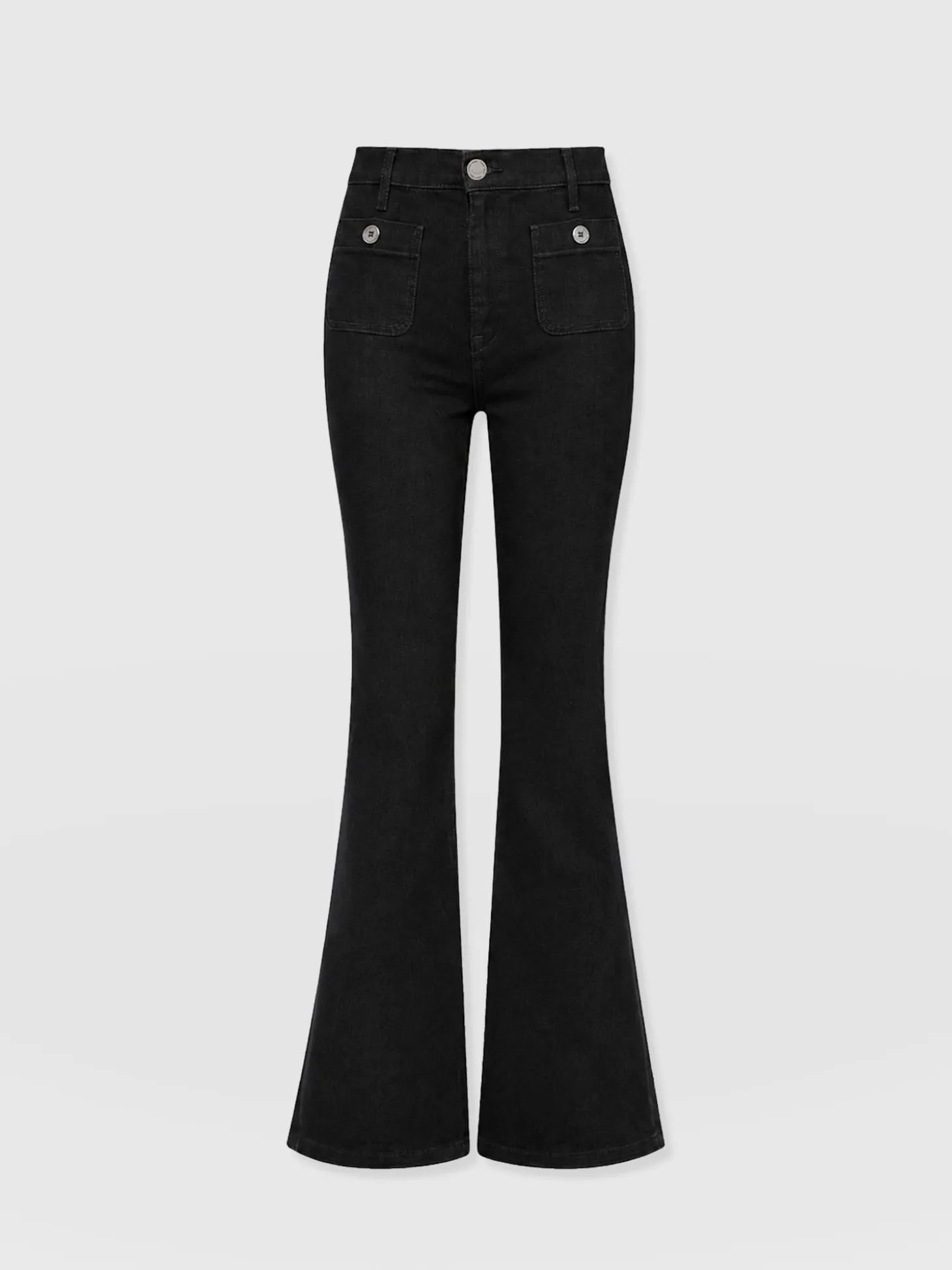 Bowie Stretch Flare Jeans - Black