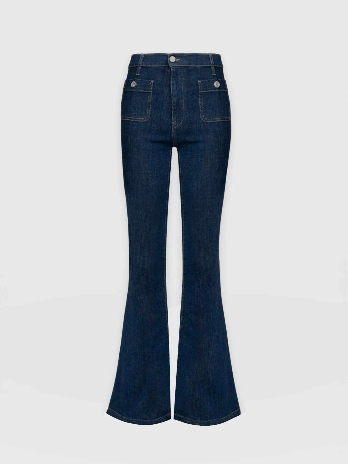 Bowie Stretch Flare Jeans - Mid Blue