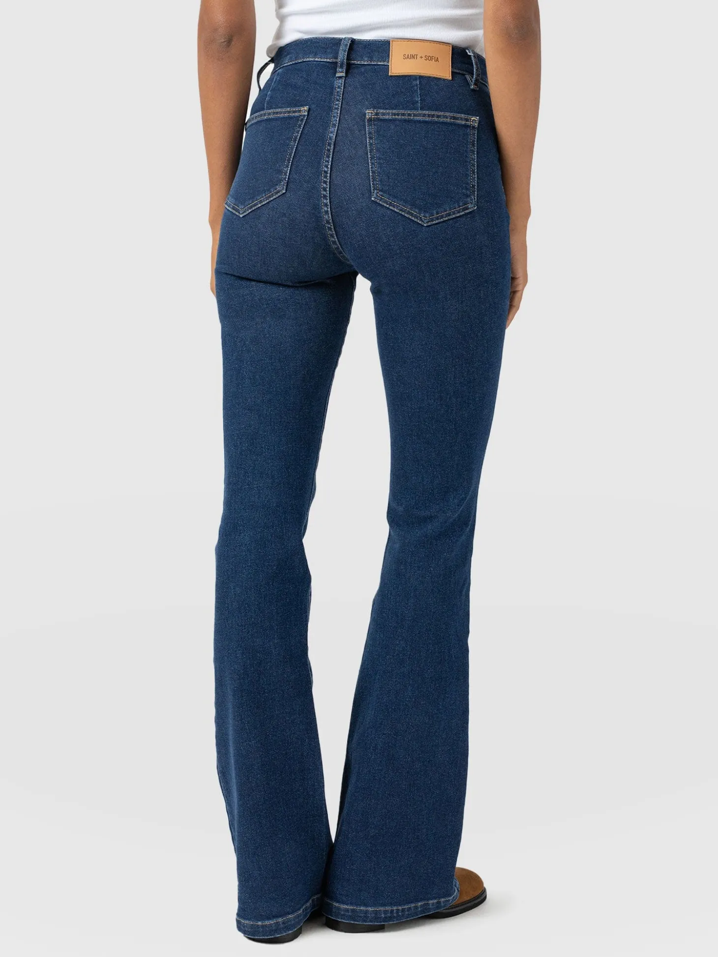 Bowie Stretch Flare Jeans - Mid Blue