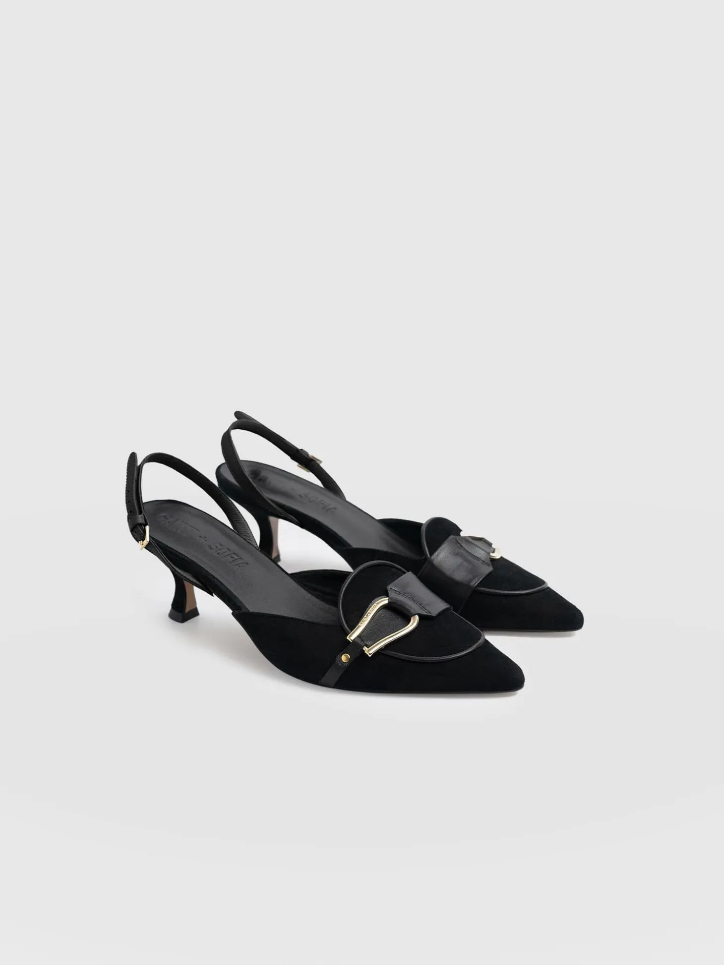 Bridget Sling Back Heels - Black