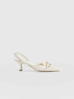Bridget Sling Back Heels - Cream