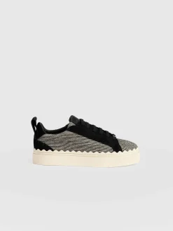 Brook Scallop Sneaker - Black Linen
