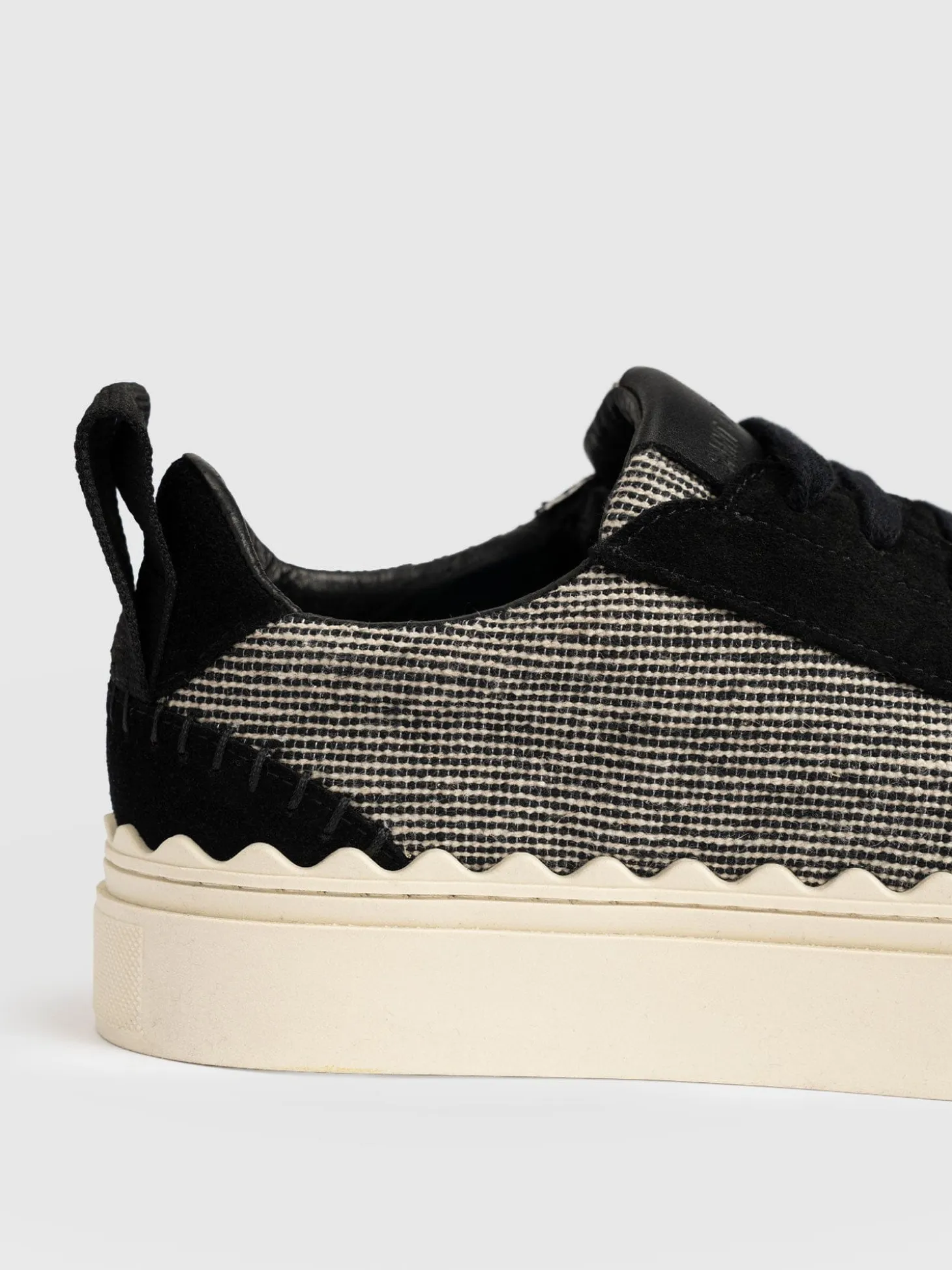 Brook Scallop Sneaker - Black Linen