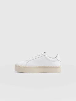 Brook Scallop Sneaker - White