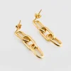 Cable Chain Drop Earrings - Gold