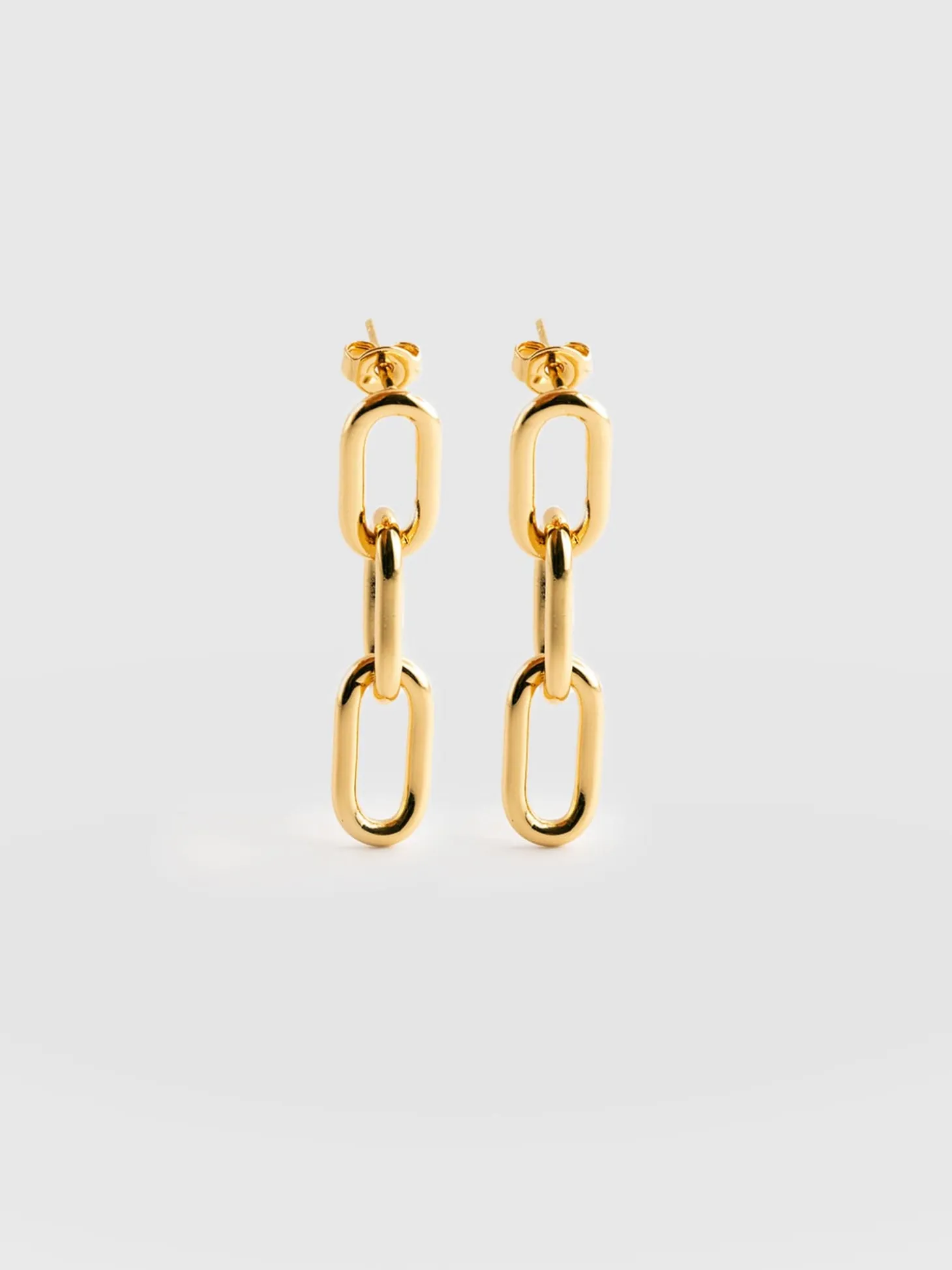 Cable Chain Drop Earrings - Gold