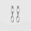 Cable Chain Drop Earrings - Silver