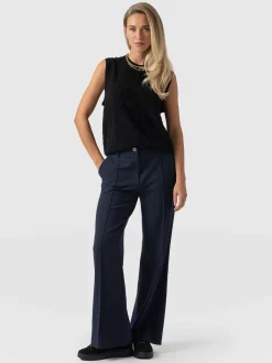 Cambridge Tailored Wide Leg Pant - Navy