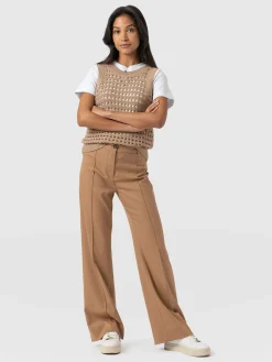 Cambridge Tailored Wide Leg Pant - Camel