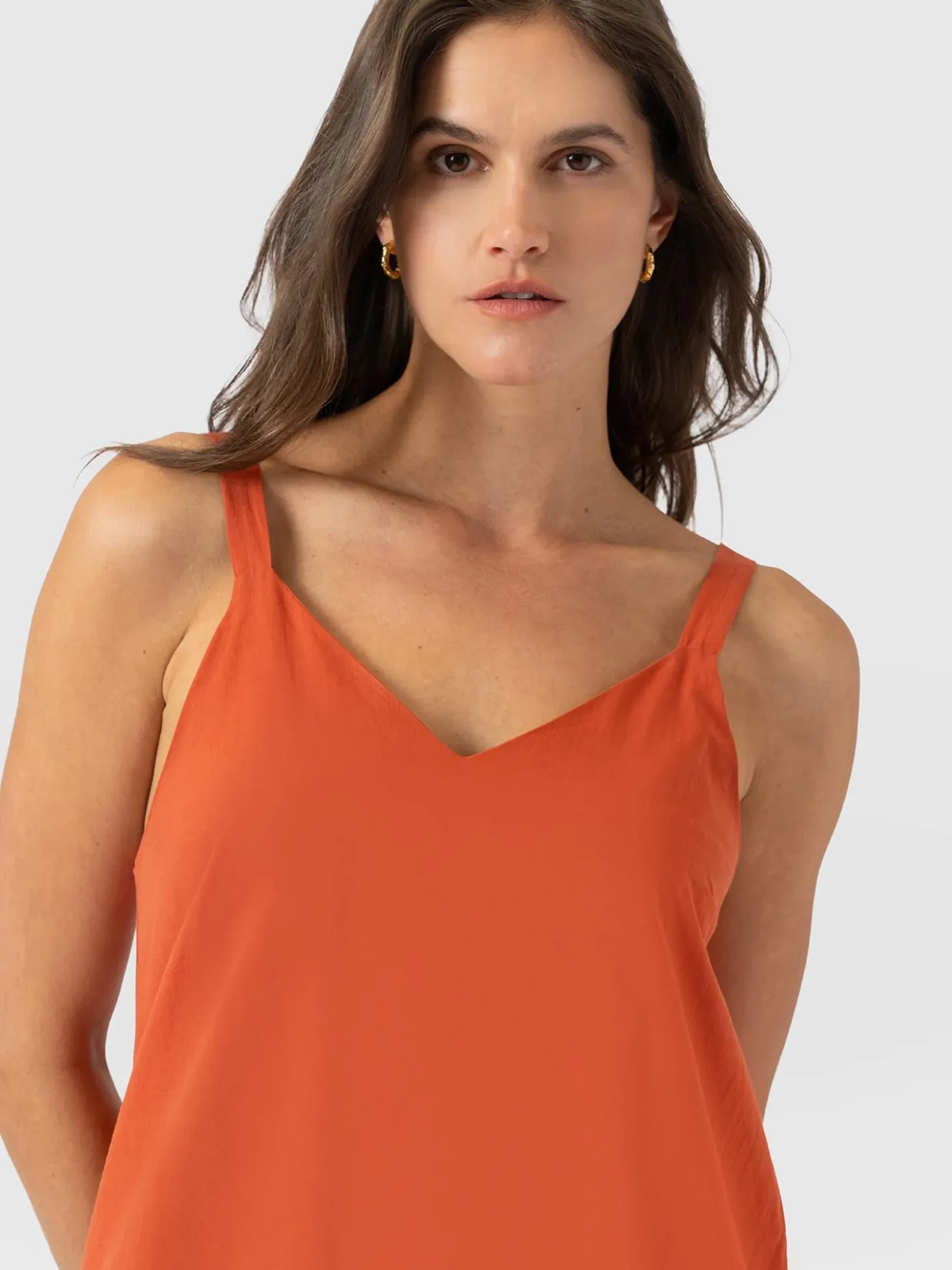 Candice A - Line Dress - Burnt Orange