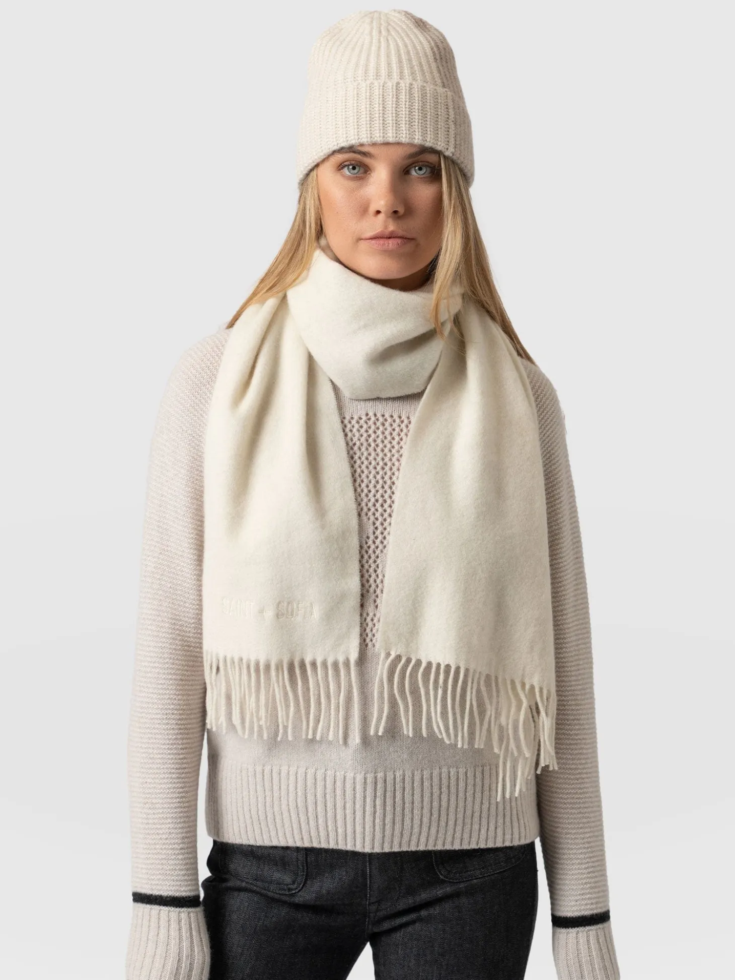 Cashmere Beanie - Cream/Beige
