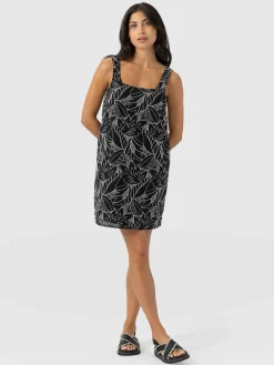 Corinne Cami Dress - Black Embroidered