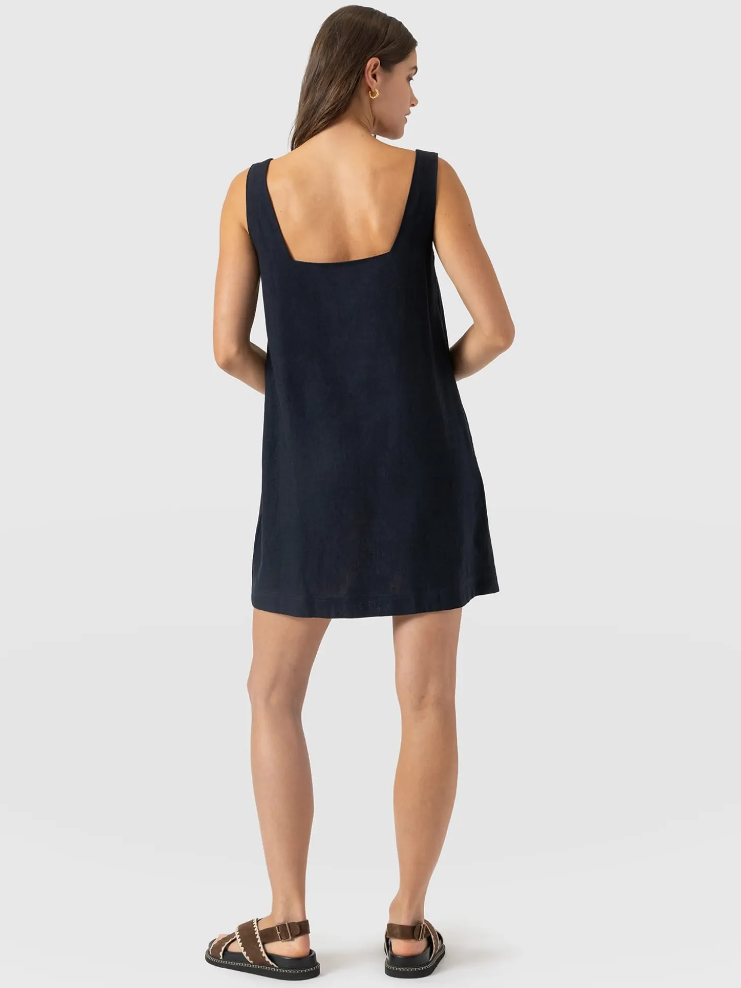Corinne Linen Cami Dress - Navy
