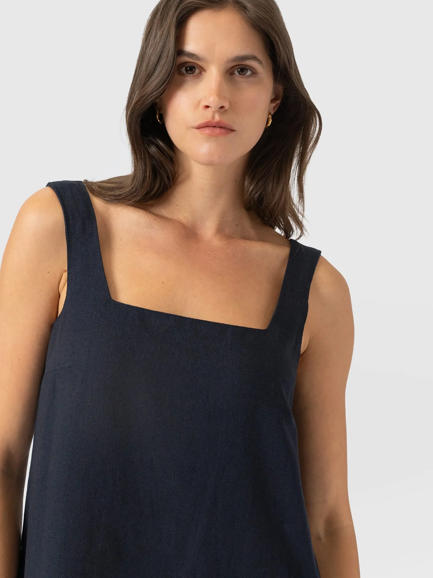 Corinne Linen Cami Dress - Navy
