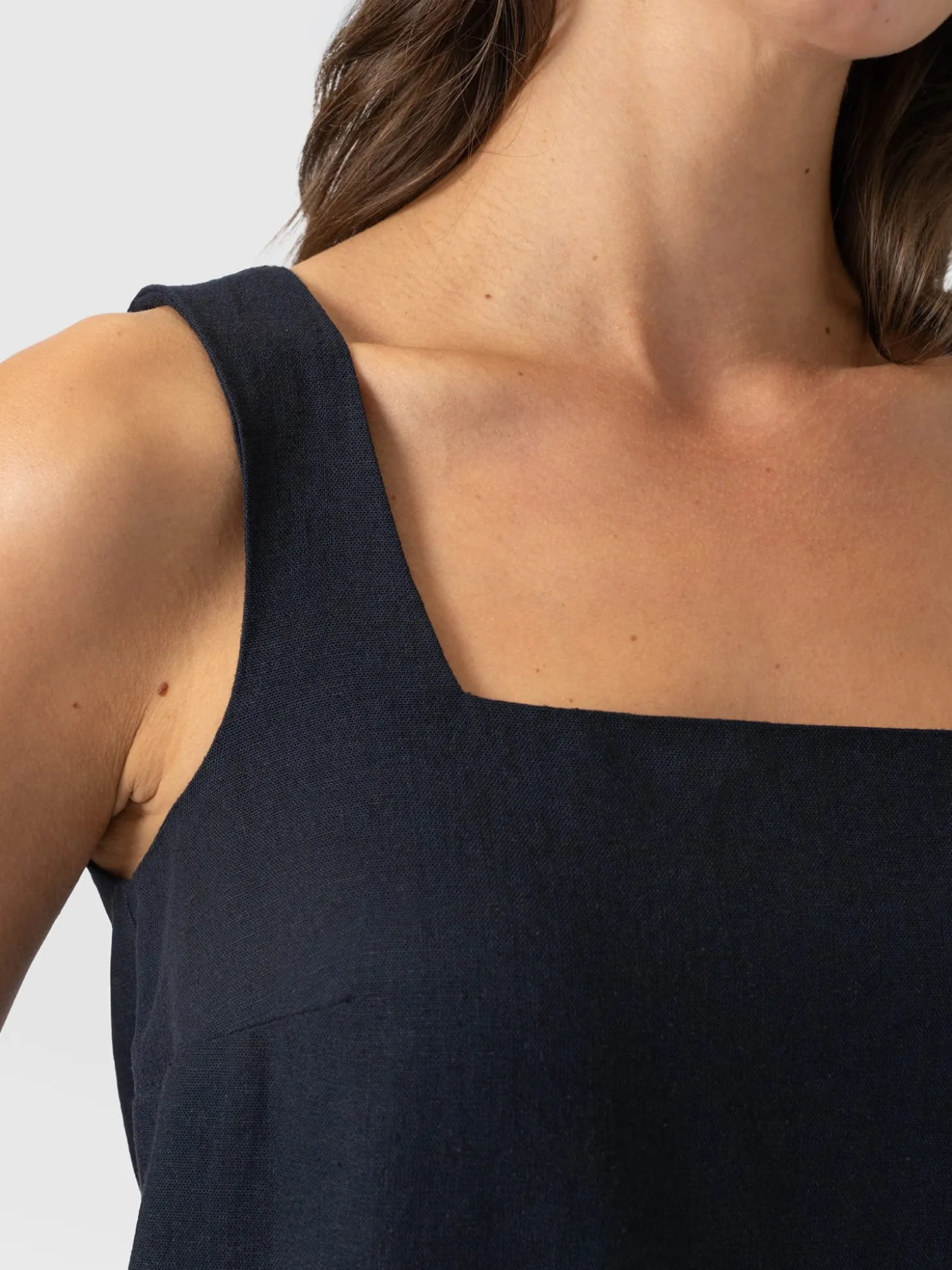 Corinne Linen Cami Dress - Navy