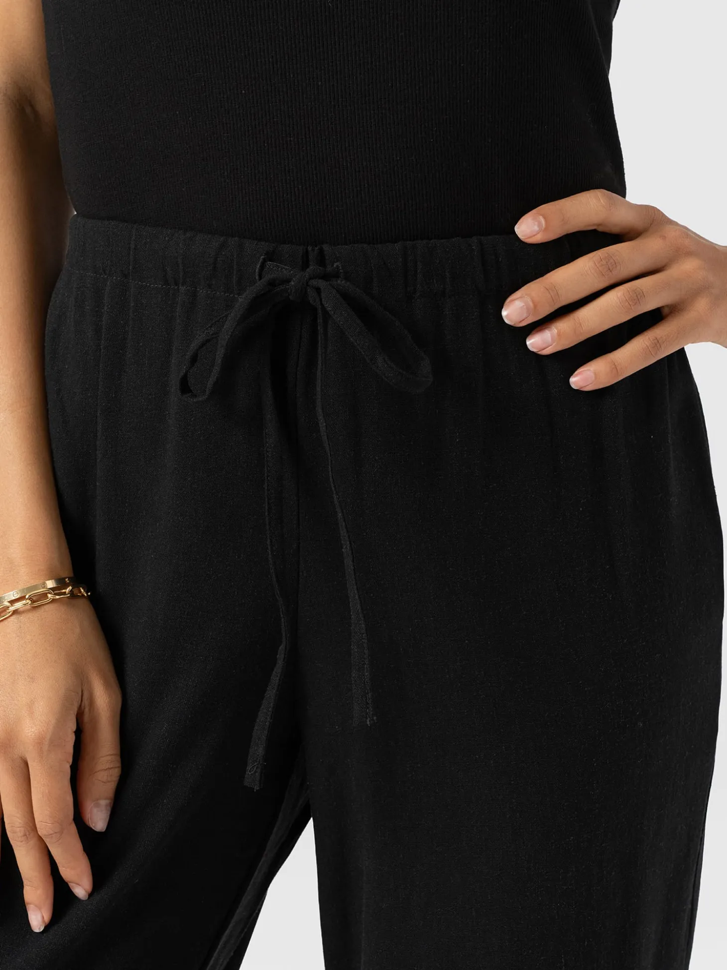 Corinne Linen Pant - Black