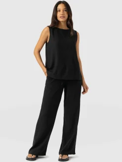 Corinne Linen Pant - Black