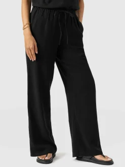 Corinne Linen Pant - Black