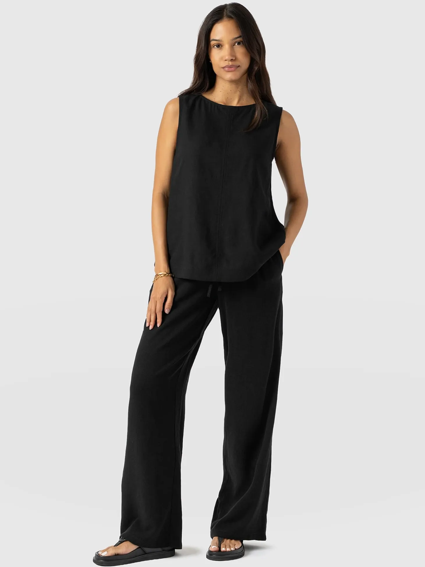Corinne Linen Pant - Black