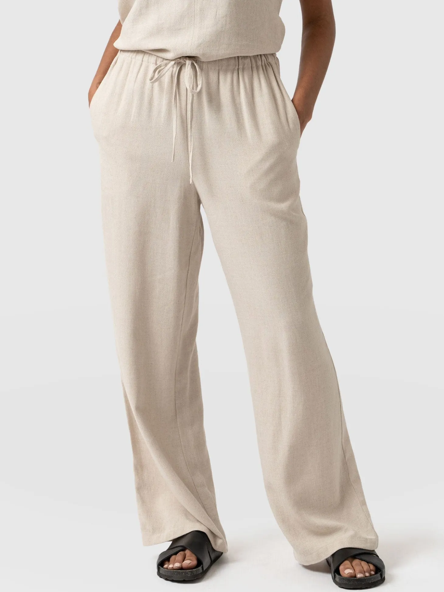 Corinne Linen Pant - Oatmeal
