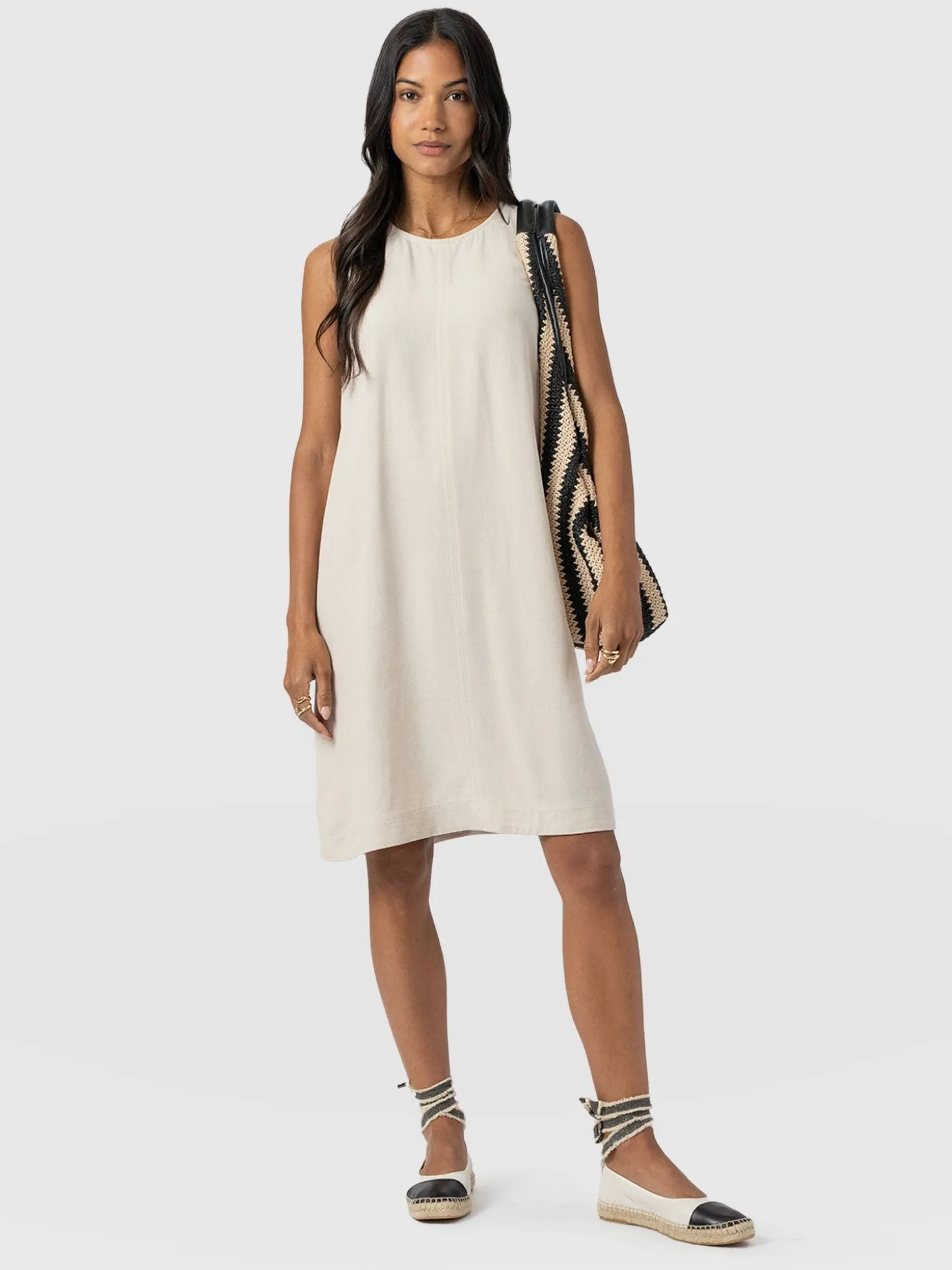 Corinne Linen Shift Dress - Oatmeal