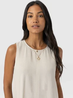 Corinne Linen Shift Dress - Oatmeal