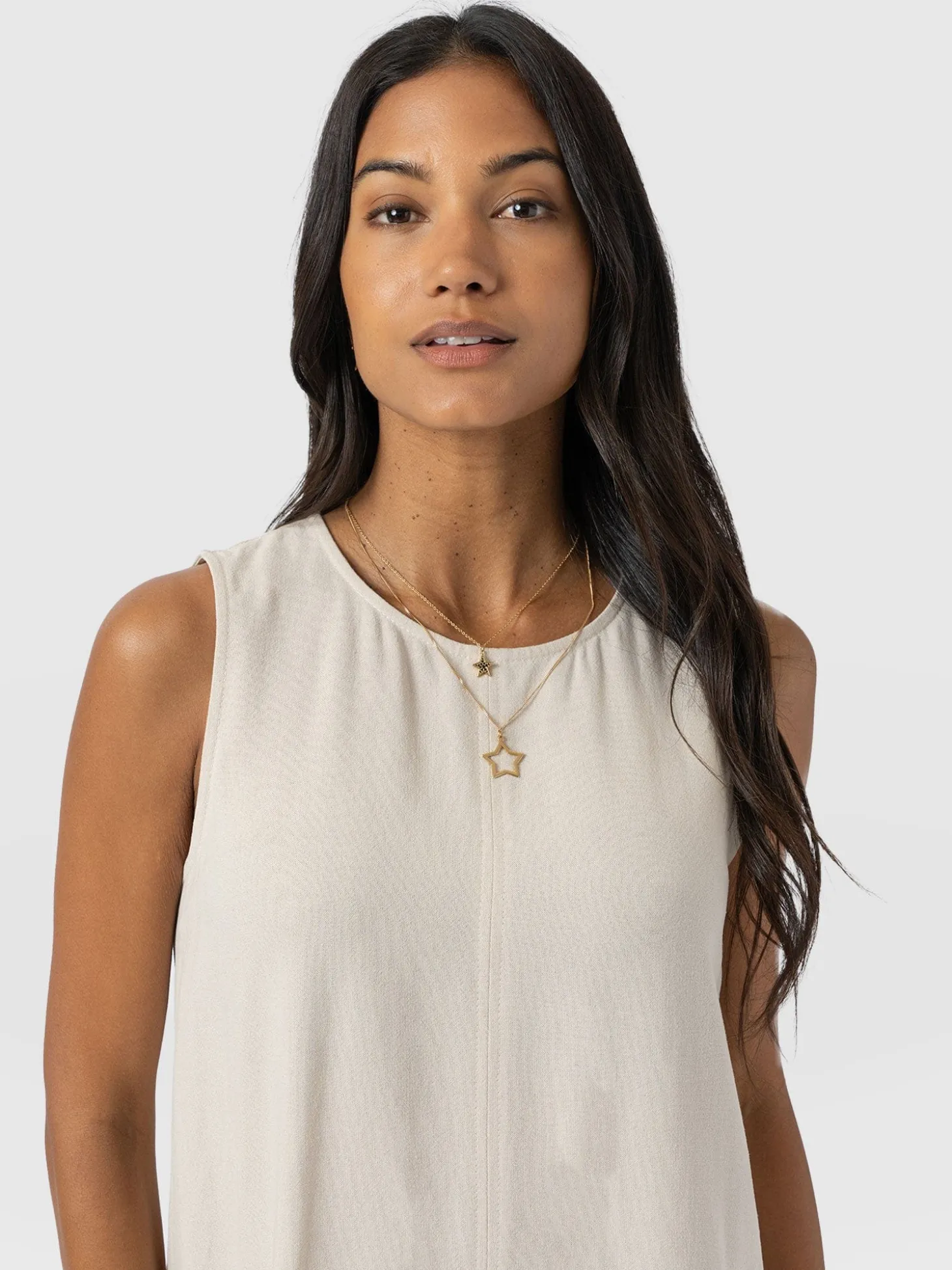 Corinne Linen Shift Dress - Oatmeal