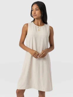 Corinne Linen Shift Dress - Oatmeal