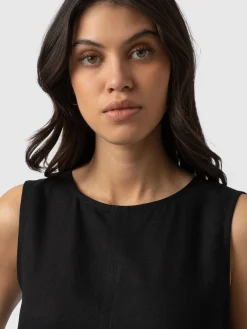 Corinne Linen Tunic - Black