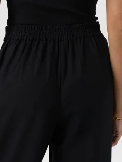 Corinne Wide Leg Linen Pant - Black