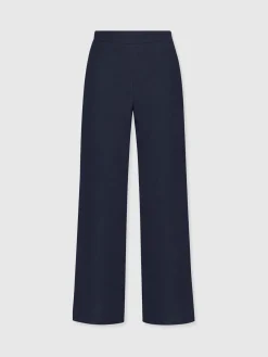 Corinne Wide Leg Linen Pant - Navy