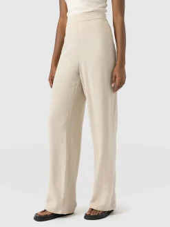 Corinne Wide Leg Linen Pant - Oatmeal