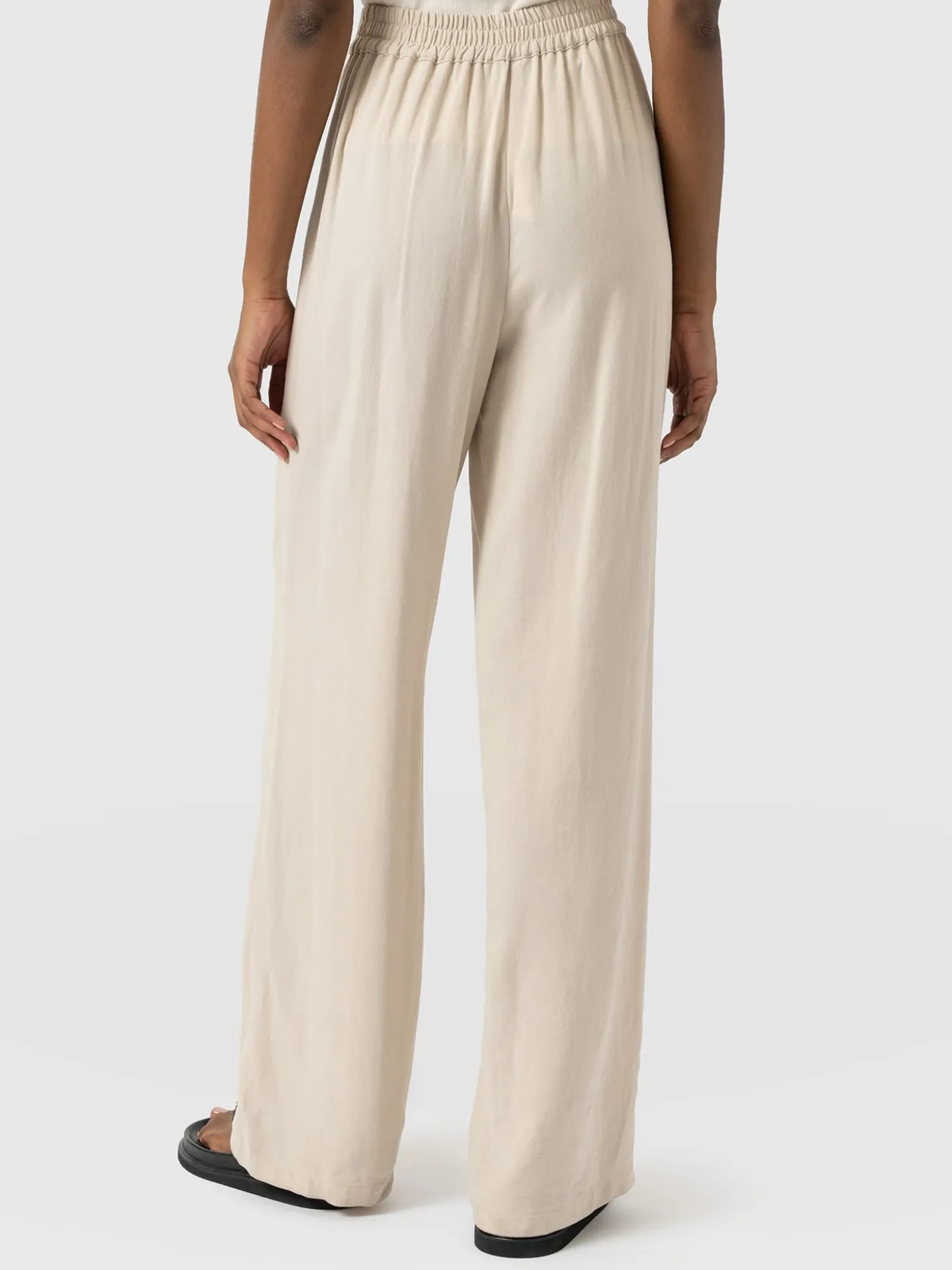 Corinne Wide Leg Linen Pant - Oatmeal