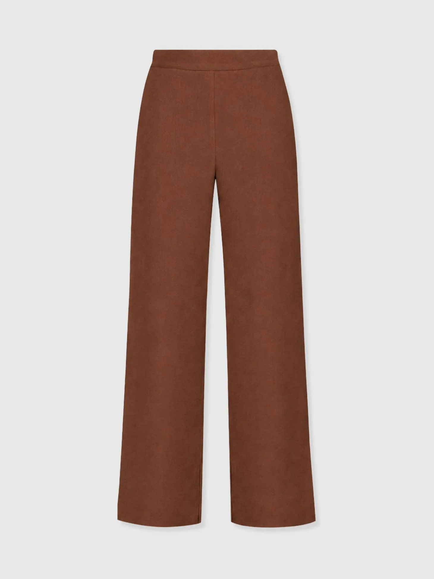 Corinne Wide Leg Linen Pant - Russet Brown