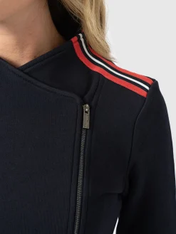 Cotton Biker Jacket - Navy Stripe