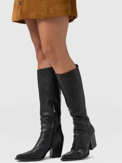 Dallas Knee High Boot - Black