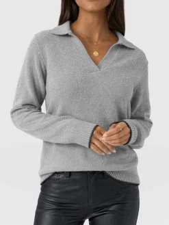 Delphi Polo Knit - Grey