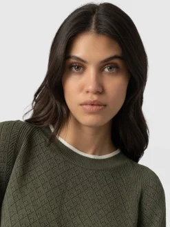 Diamond Knit Sweater - Khaki