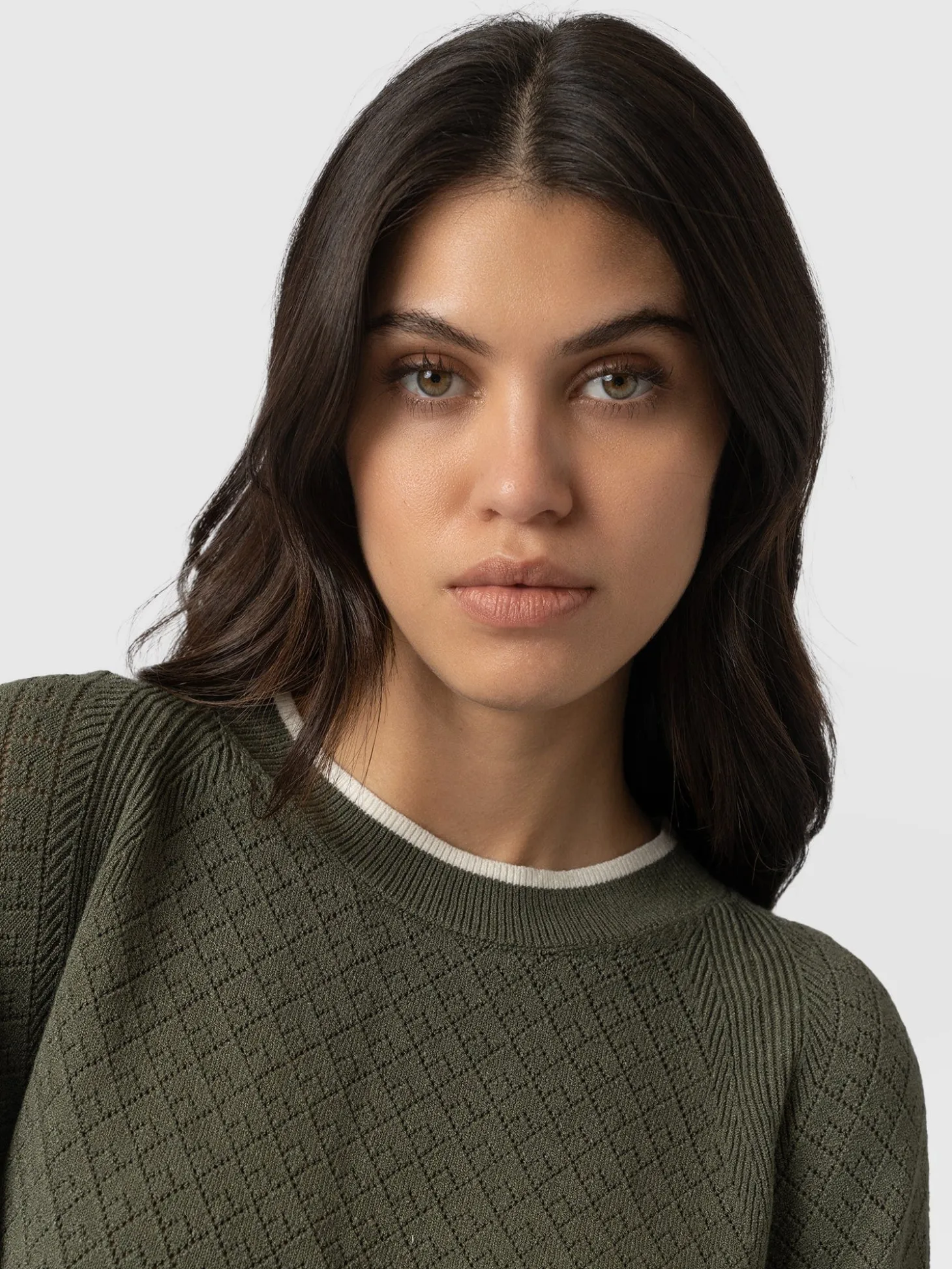 Diamond Knit Sweater - Khaki