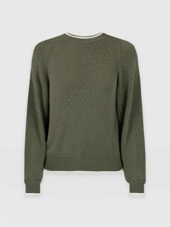Diamond Knit Sweater - Khaki