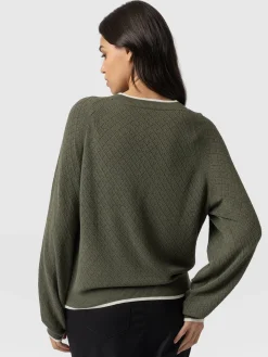 Diamond Knit Sweater - Khaki