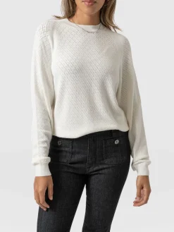 Diamond Knit Sweater - White
