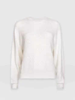 Diamond Knit Sweater - White