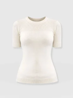 Diamond Knit Tee - Cream